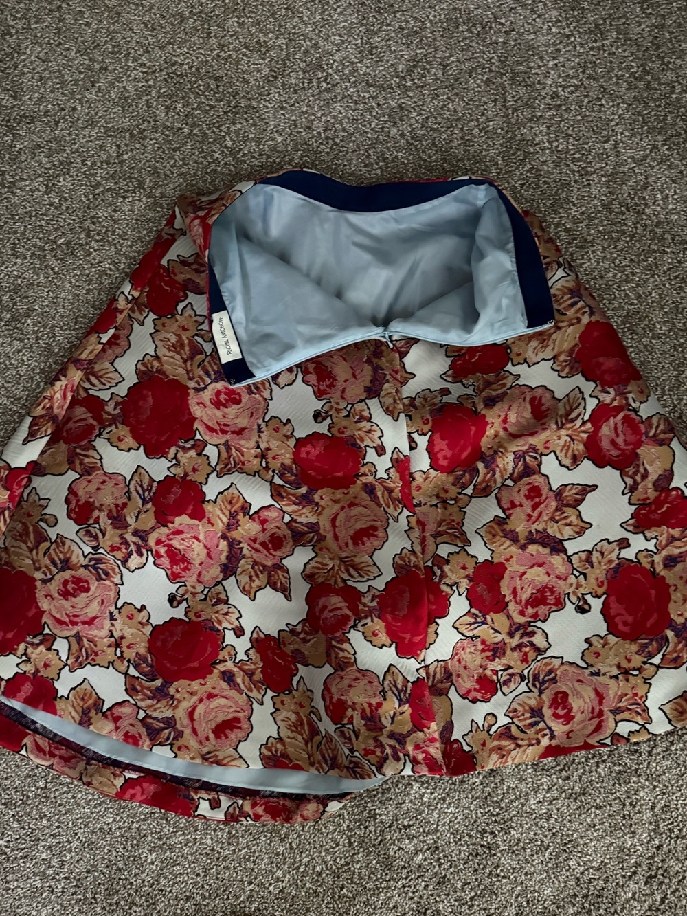 Rachel Antonoff Red Floral Circle Skirt